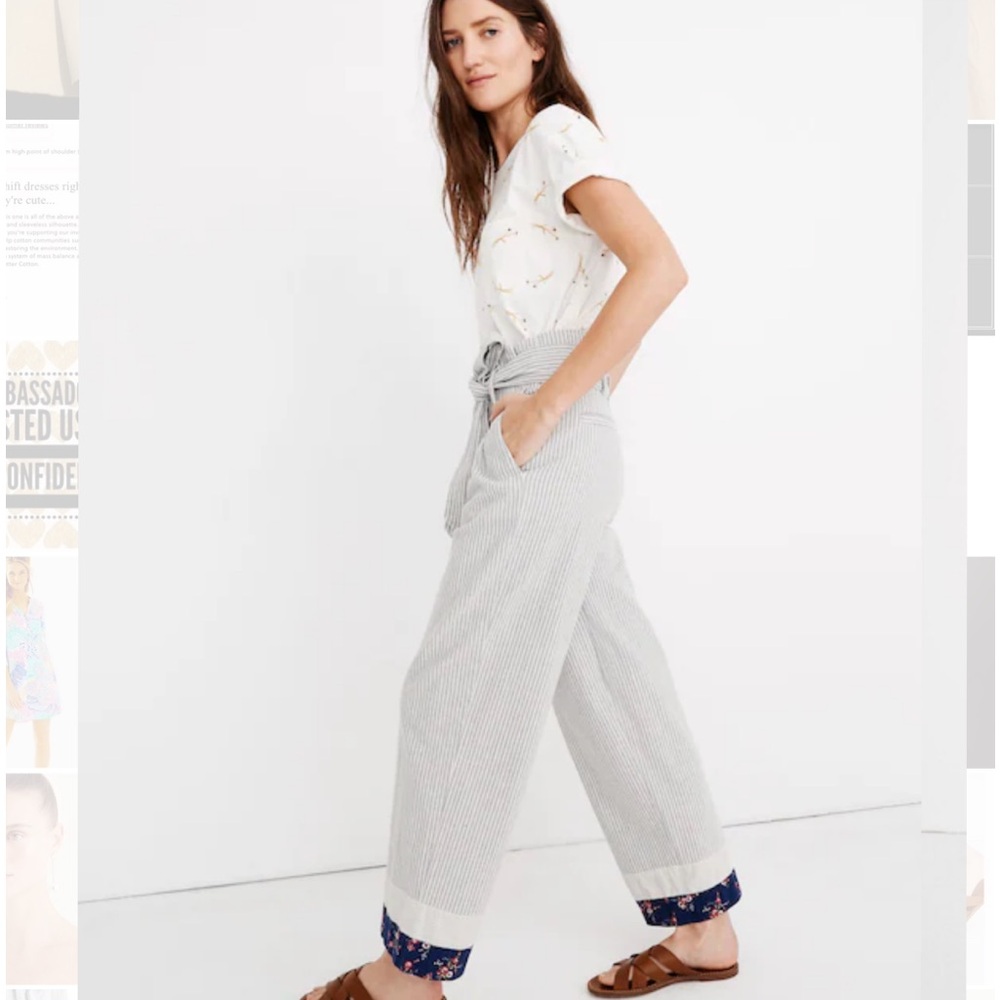 NWT MADEWELL PAPERBAG JEAN PANT WITH CONTRASTING TRIM, 4